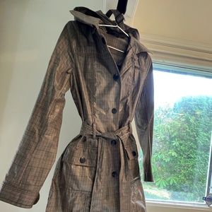 MNG Raincoat hooded, belted shell women’s